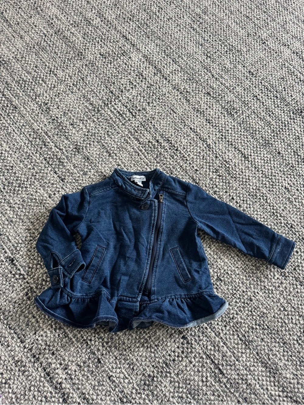 Splendid Navy Ruffled Hem Jean Jacket